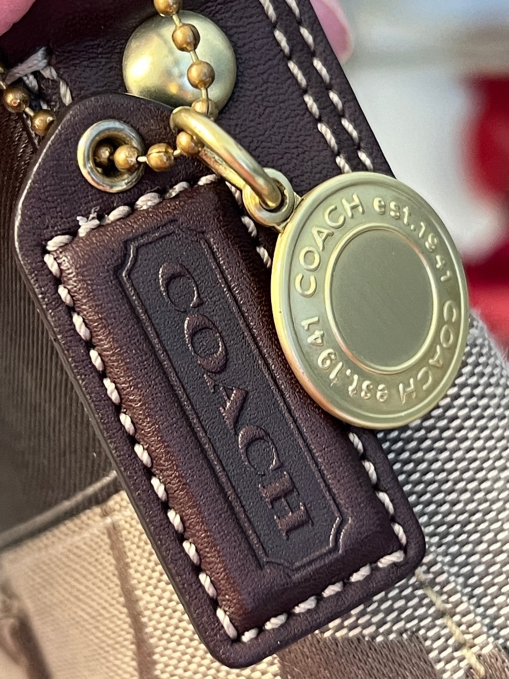 Y2K Coach Signature “C” Monogram Baguette Shoulder Bag – Khaki/Brown #11688 - Picture 11 of 16